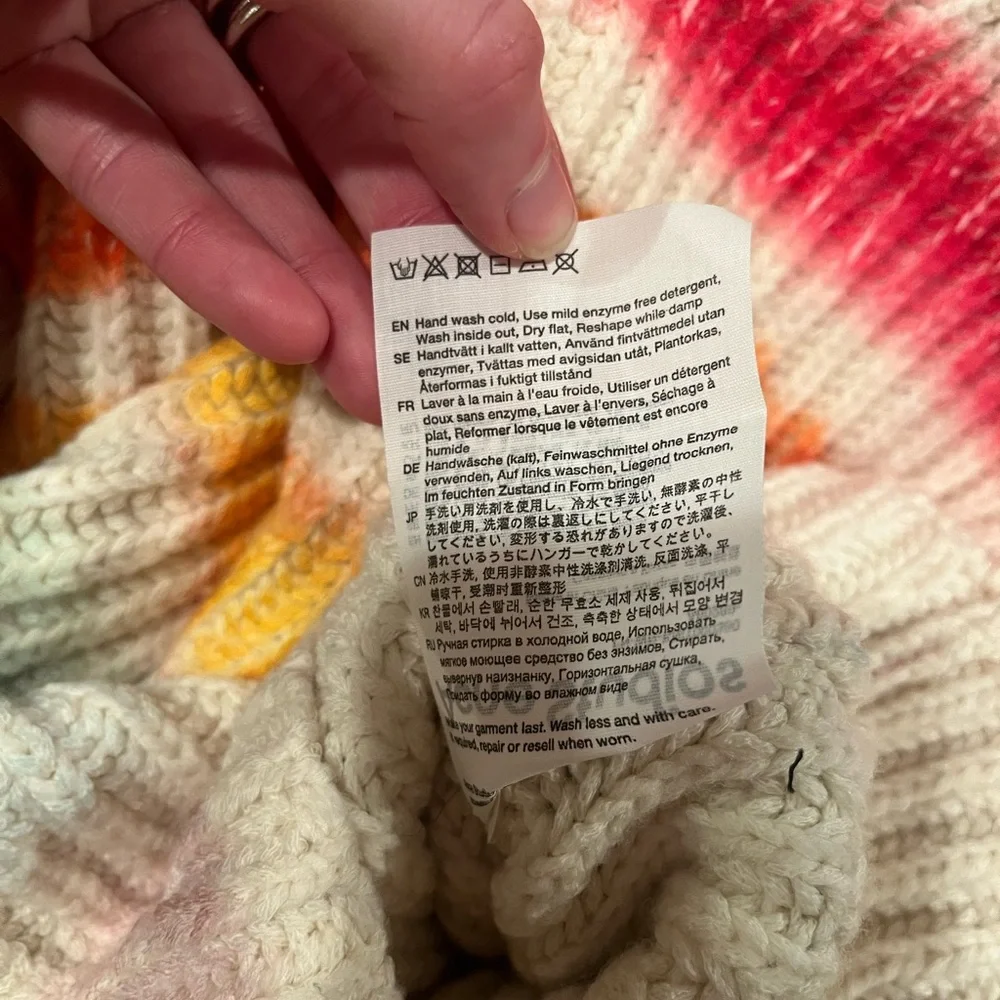 Acne Studios Cream Sweater with Rainbow Stripes - Picture 7 of 7